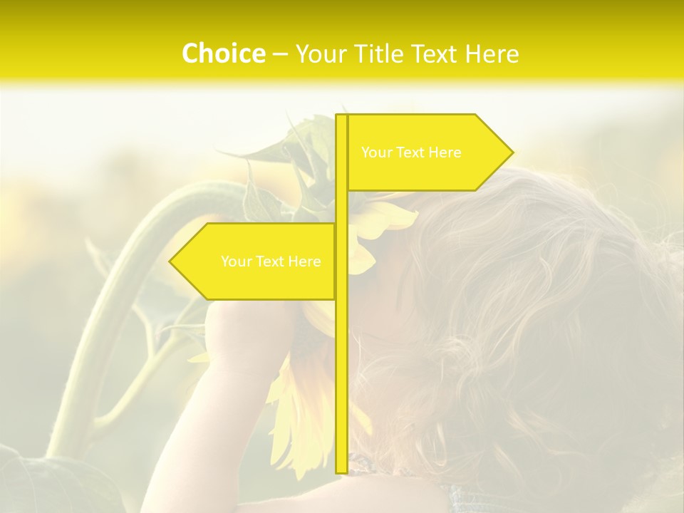 A Little Girl With A Sunflower In Her Hair PowerPoint Template