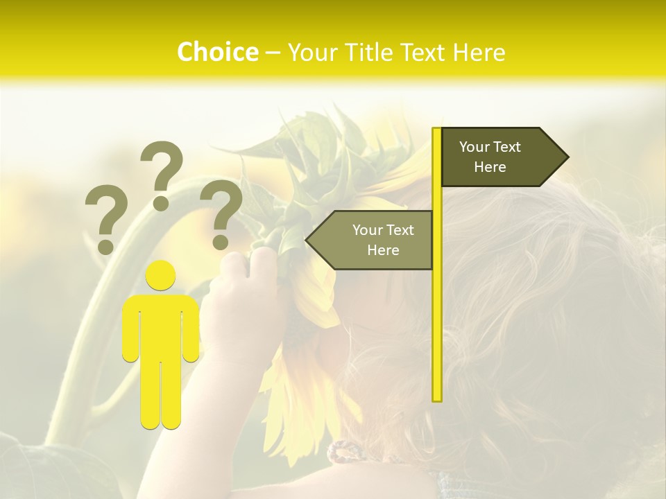A Little Girl With A Sunflower In Her Hair PowerPoint Template
