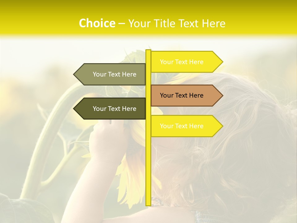 A Little Girl With A Sunflower In Her Hair PowerPoint Template