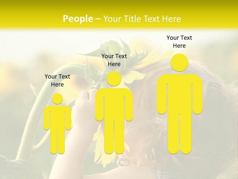 A Little Girl With A Sunflower In Her Hair PowerPoint Template