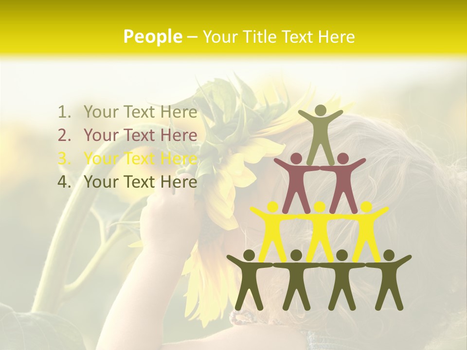 A Little Girl With A Sunflower In Her Hair PowerPoint Template