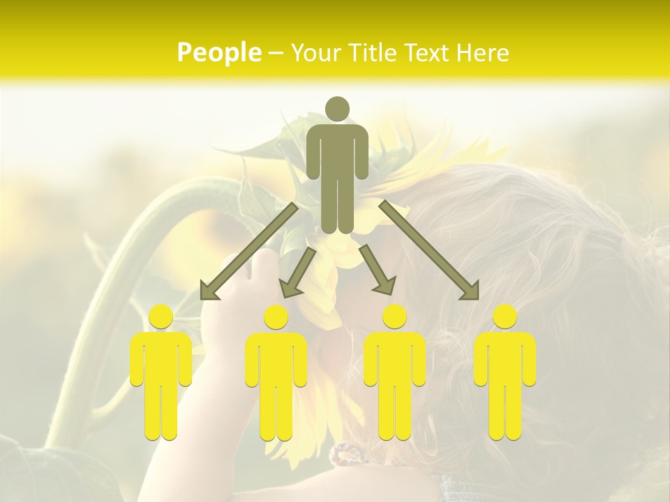 A Little Girl With A Sunflower In Her Hair PowerPoint Template