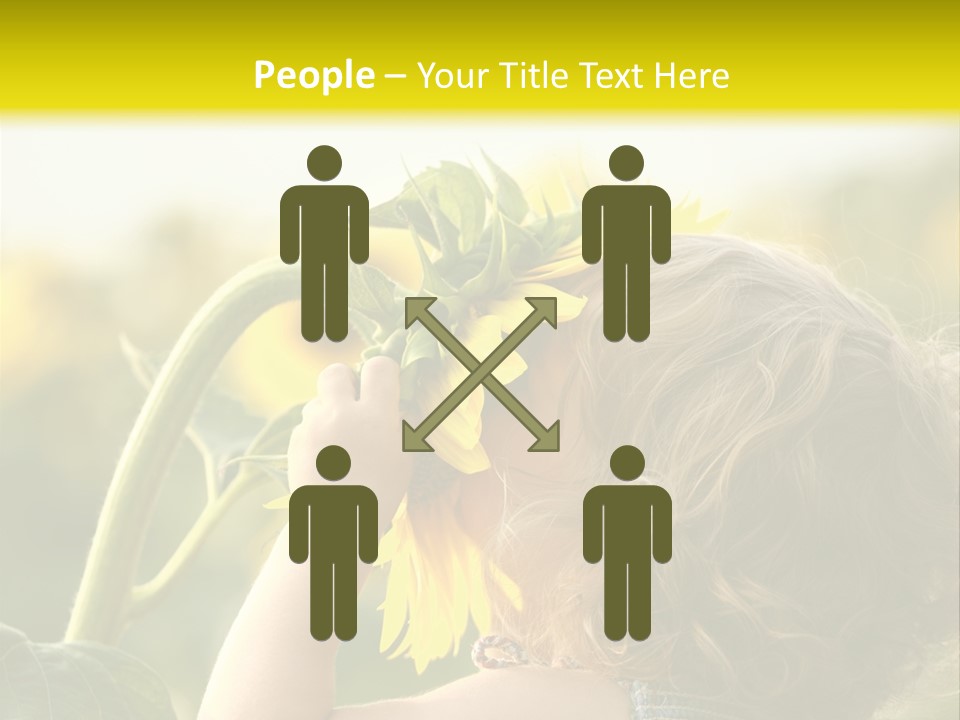 A Little Girl With A Sunflower In Her Hair PowerPoint Template