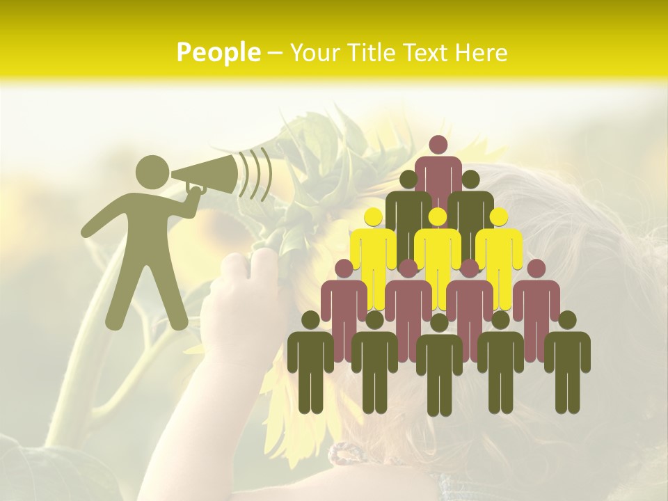 A Little Girl With A Sunflower In Her Hair PowerPoint Template