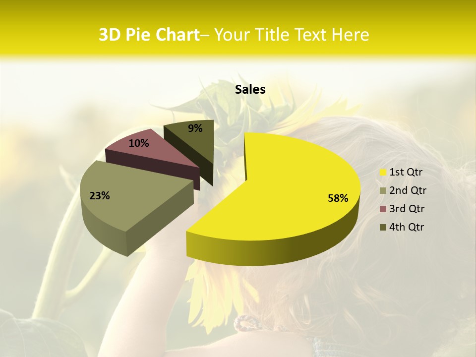 A Little Girl With A Sunflower In Her Hair PowerPoint Template
