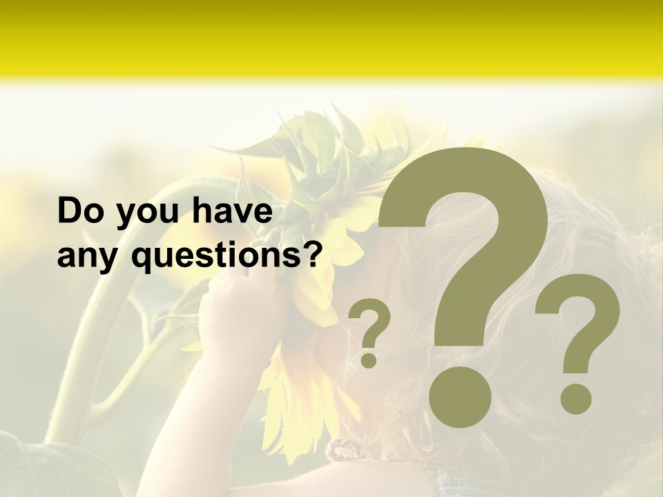 A Little Girl With A Sunflower In Her Hair PowerPoint Template