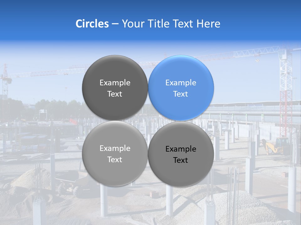 A Construction Site With Lots Of Cranes In The Background PowerPoint Template