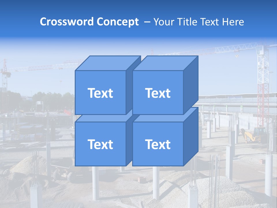 A Construction Site With Lots Of Cranes In The Background PowerPoint Template
