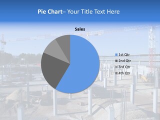 A Construction Site With Lots Of Cranes In The Background PowerPoint Template