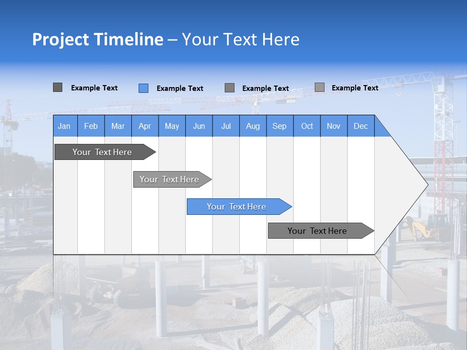 A Construction Site With Lots Of Cranes In The Background PowerPoint Template