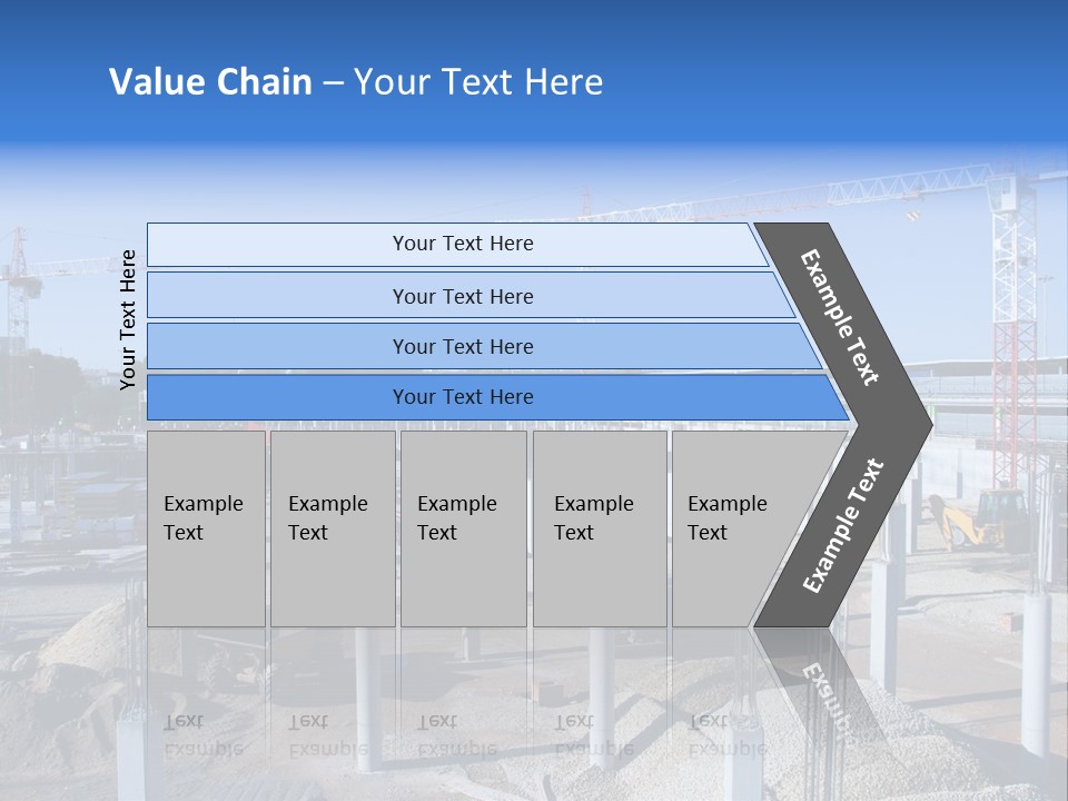 A Construction Site With Lots Of Cranes In The Background PowerPoint Template