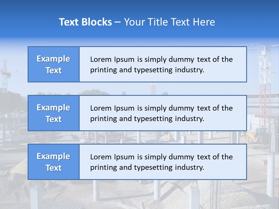 A Construction Site With Lots Of Cranes In The Background PowerPoint Template