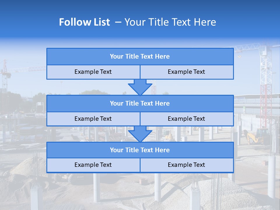 A Construction Site With Lots Of Cranes In The Background PowerPoint Template