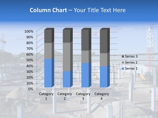 A Construction Site With Lots Of Cranes In The Background PowerPoint Template