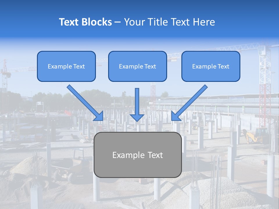 A Construction Site With Lots Of Cranes In The Background PowerPoint Template