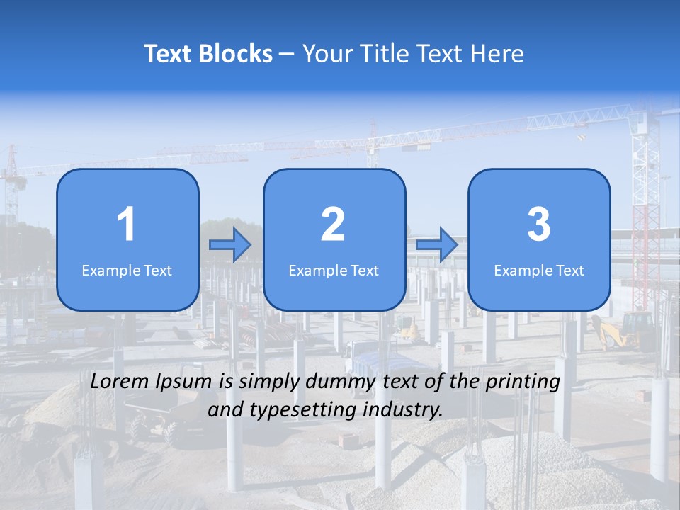 A Construction Site With Lots Of Cranes In The Background PowerPoint Template