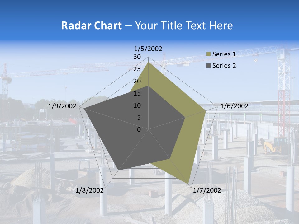 A Construction Site With Lots Of Cranes In The Background PowerPoint Template