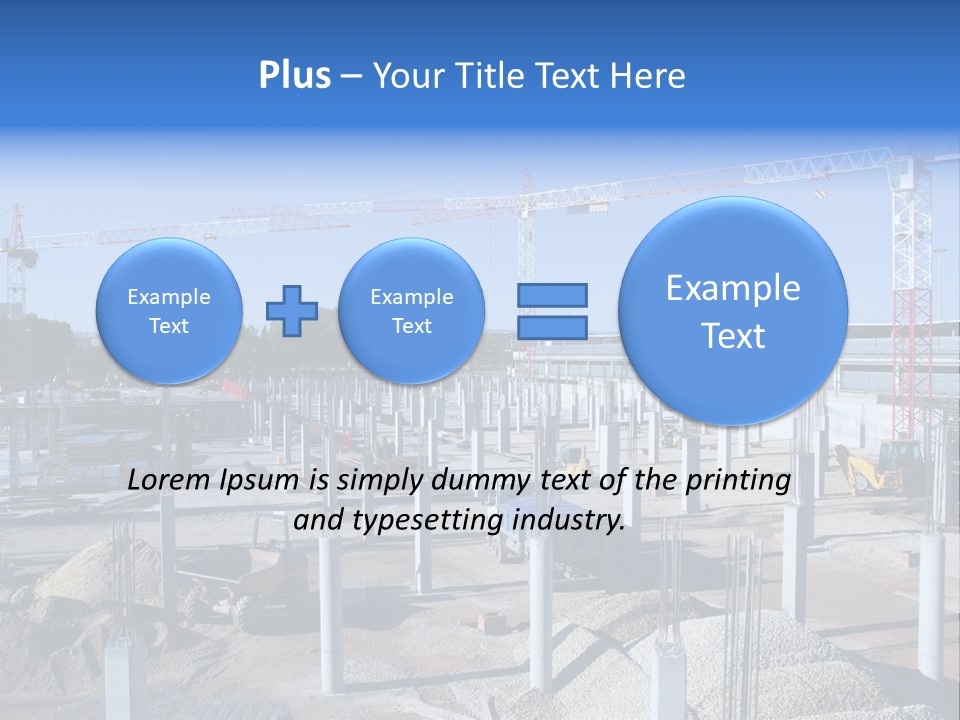 A Construction Site With Lots Of Cranes In The Background PowerPoint Template