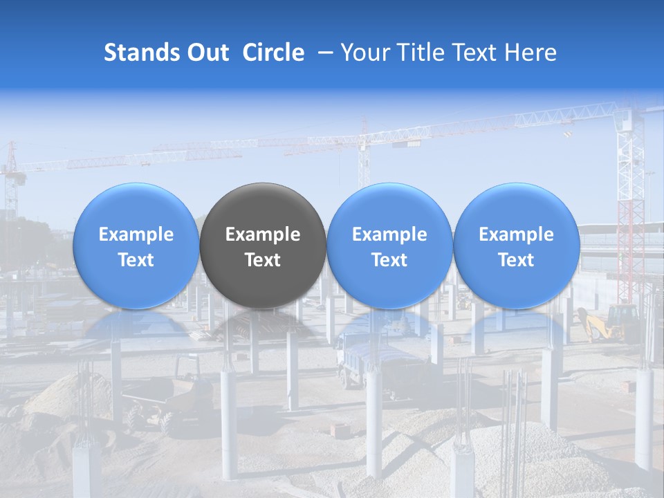 A Construction Site With Lots Of Cranes In The Background PowerPoint Template