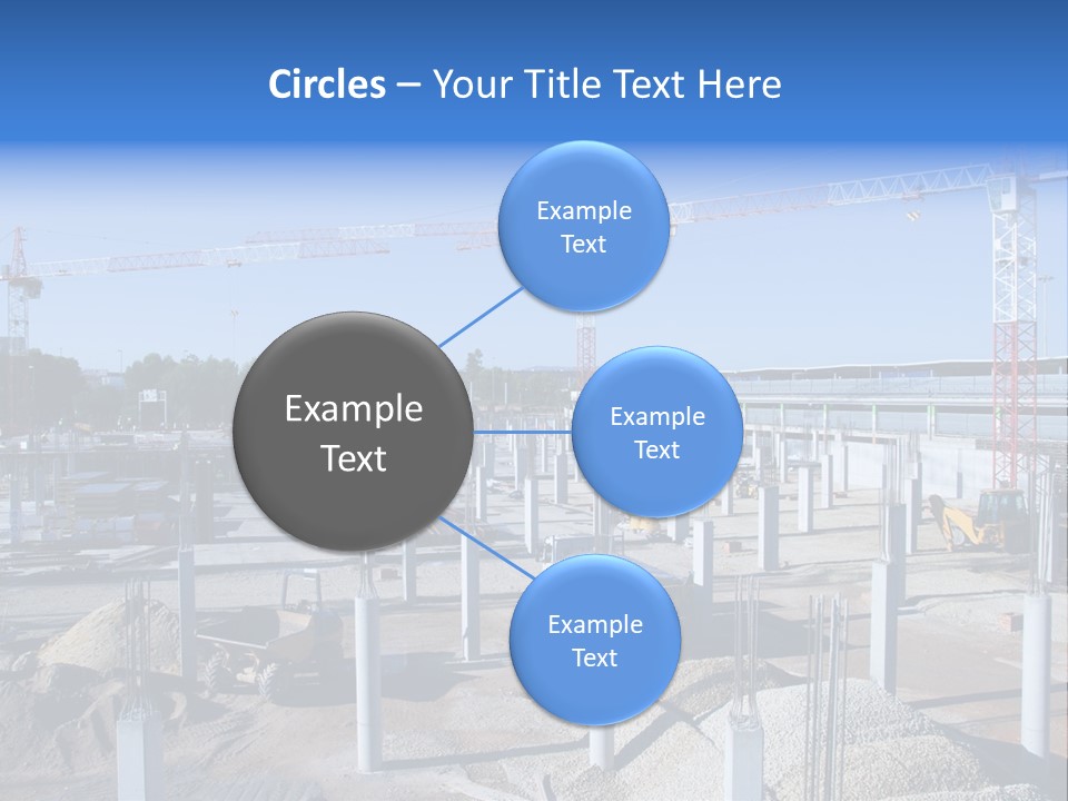 A Construction Site With Lots Of Cranes In The Background PowerPoint Template