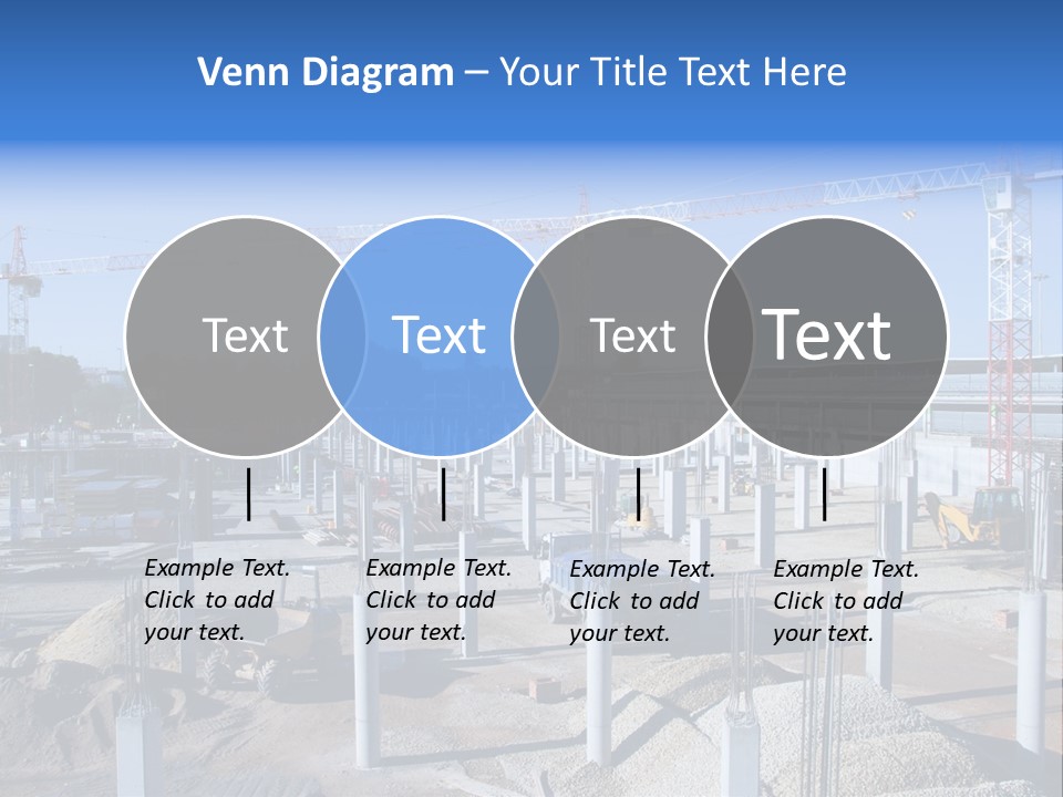 A Construction Site With Lots Of Cranes In The Background PowerPoint Template