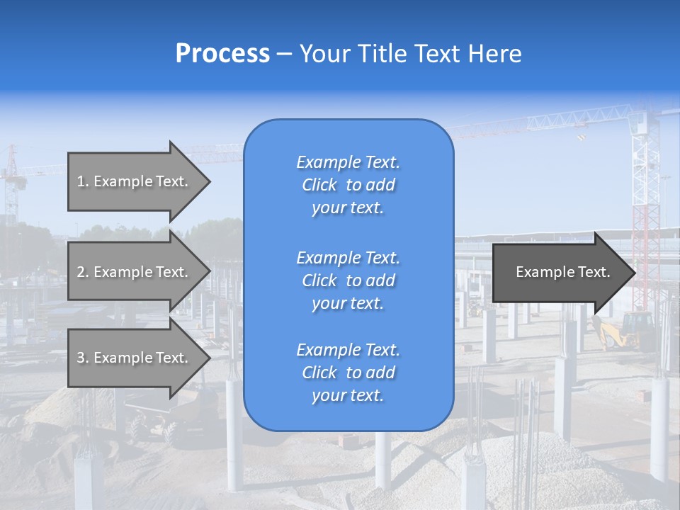 A Construction Site With Lots Of Cranes In The Background PowerPoint Template