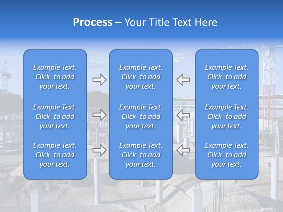 A Construction Site With Lots Of Cranes In The Background PowerPoint Template