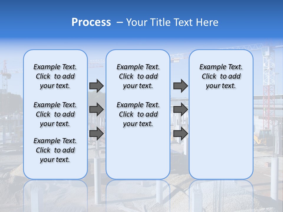 A Construction Site With Lots Of Cranes In The Background PowerPoint Template