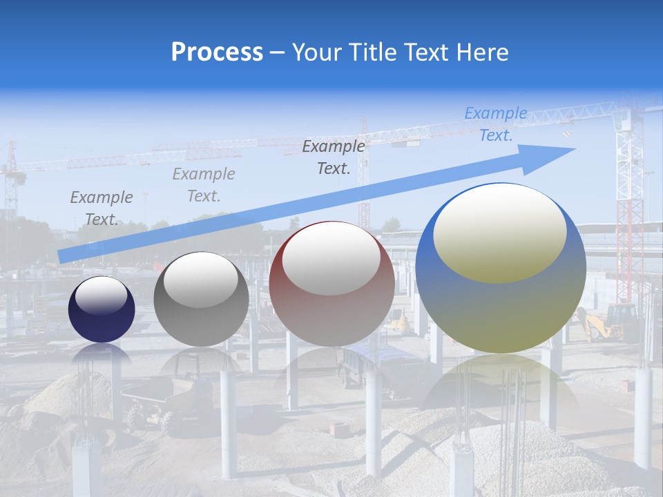 A Construction Site With Lots Of Cranes In The Background PowerPoint Template