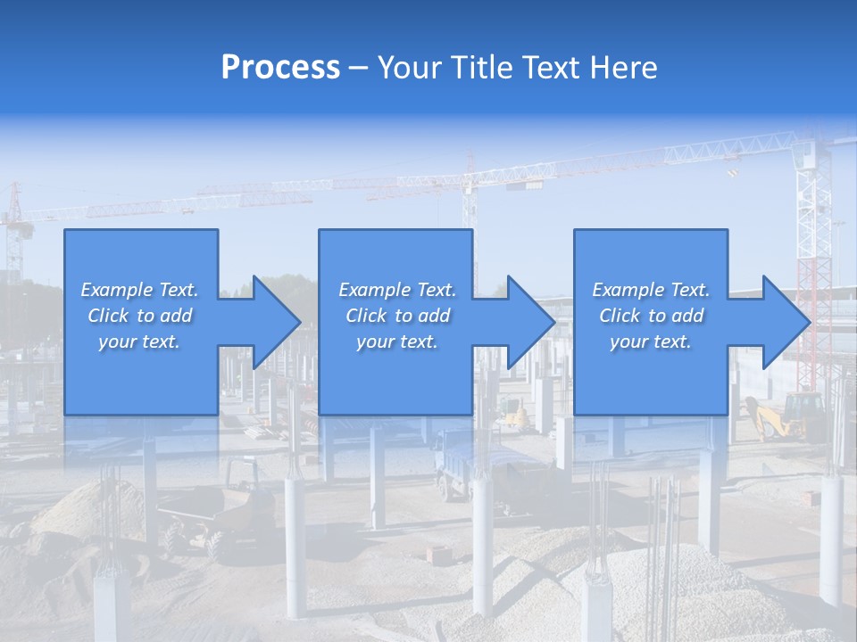 A Construction Site With Lots Of Cranes In The Background PowerPoint Template