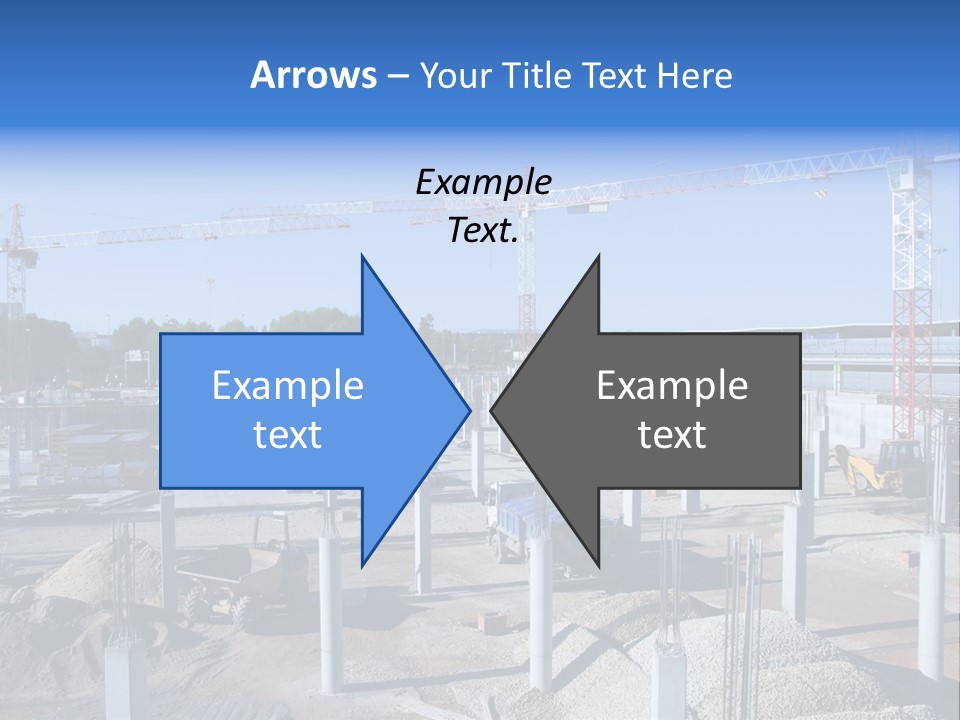 A Construction Site With Lots Of Cranes In The Background PowerPoint Template