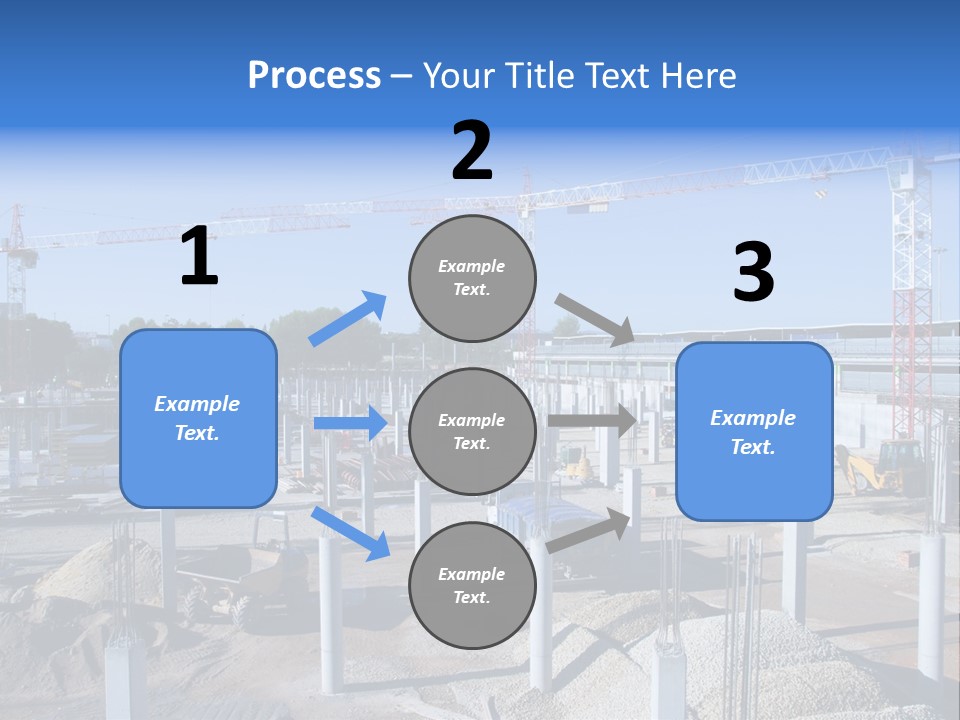 A Construction Site With Lots Of Cranes In The Background PowerPoint Template