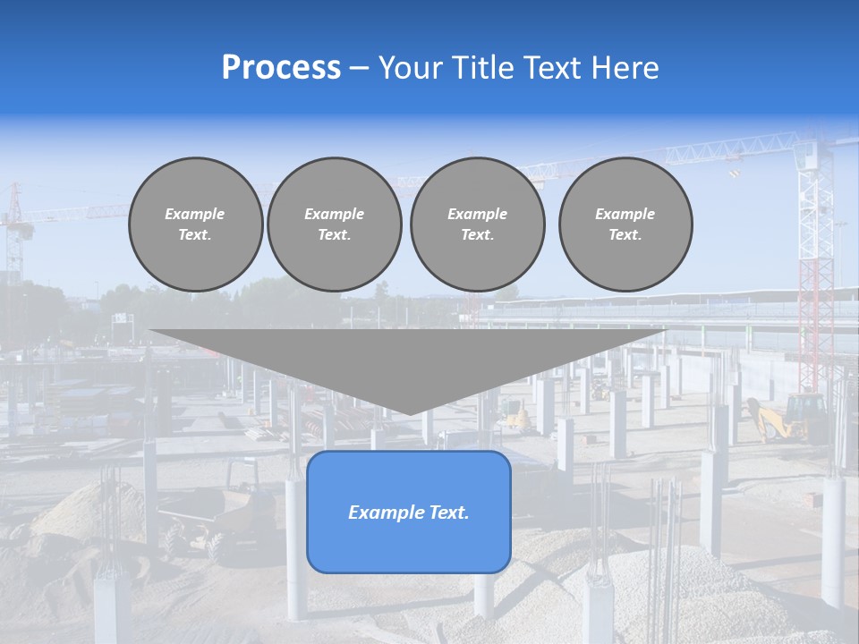 A Construction Site With Lots Of Cranes In The Background PowerPoint Template