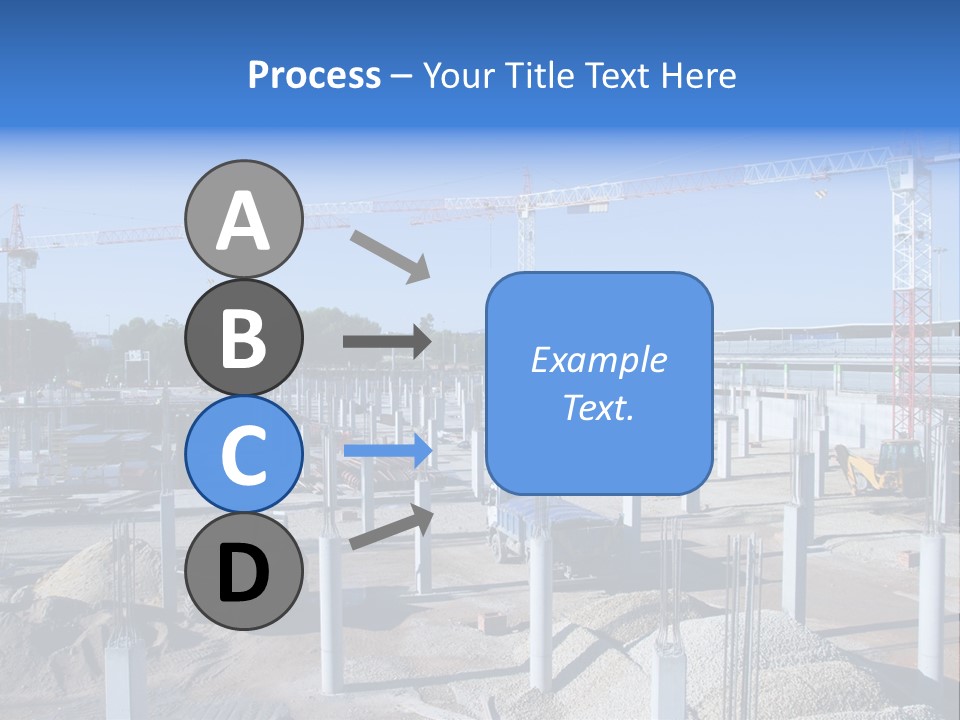 A Construction Site With Lots Of Cranes In The Background PowerPoint Template