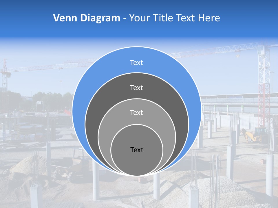 A Construction Site With Lots Of Cranes In The Background PowerPoint Template