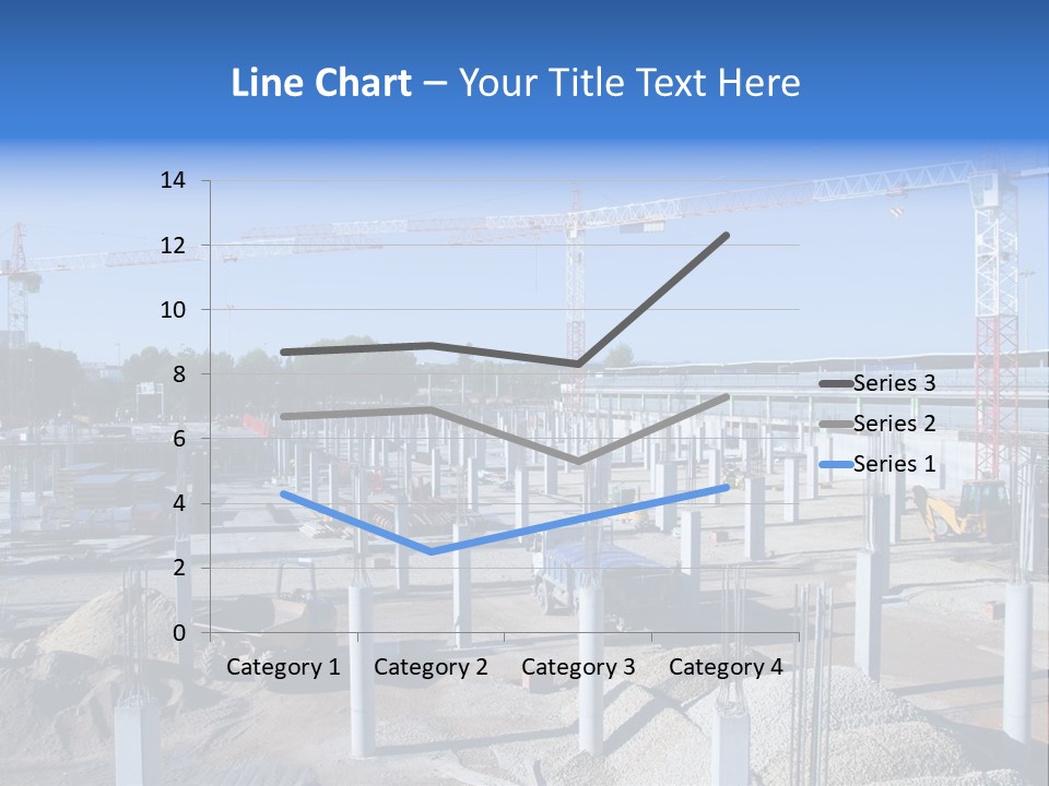 A Construction Site With Lots Of Cranes In The Background PowerPoint Template