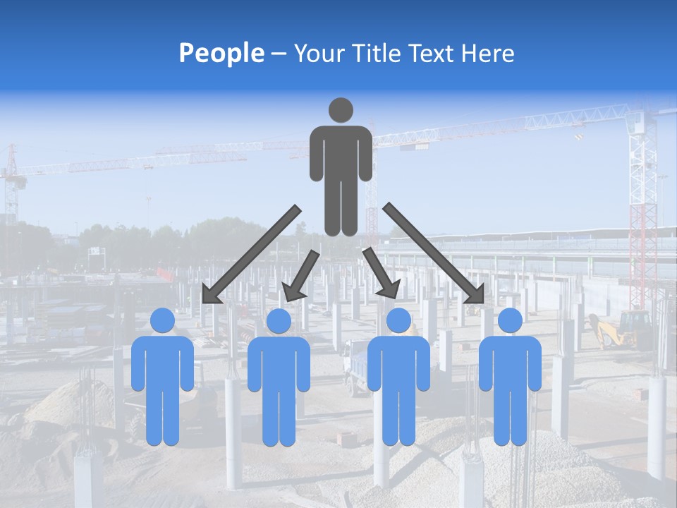 A Construction Site With Lots Of Cranes In The Background PowerPoint Template