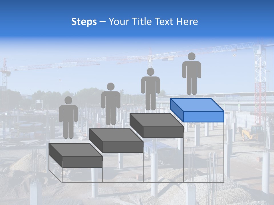 A Construction Site With Lots Of Cranes In The Background PowerPoint Template