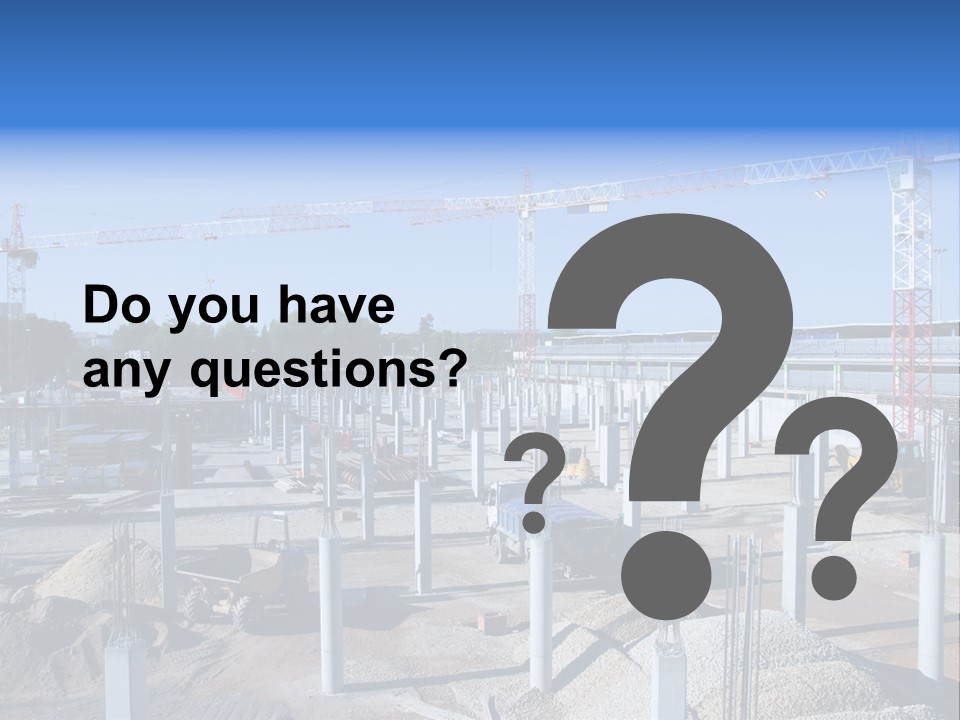 A Construction Site With Lots Of Cranes In The Background PowerPoint Template