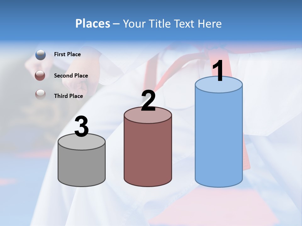 A Person In A Karate Stance With A Red Belt PowerPoint Template