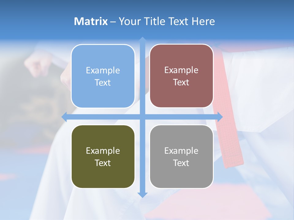 A Person In A Karate Stance With A Red Belt PowerPoint Template