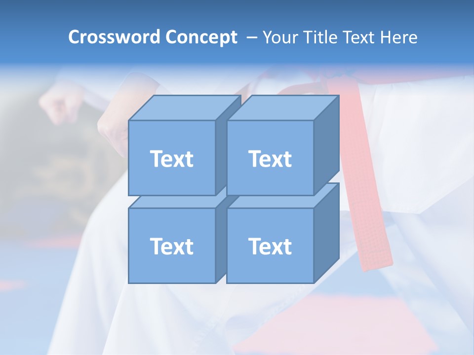 A Person In A Karate Stance With A Red Belt PowerPoint Template