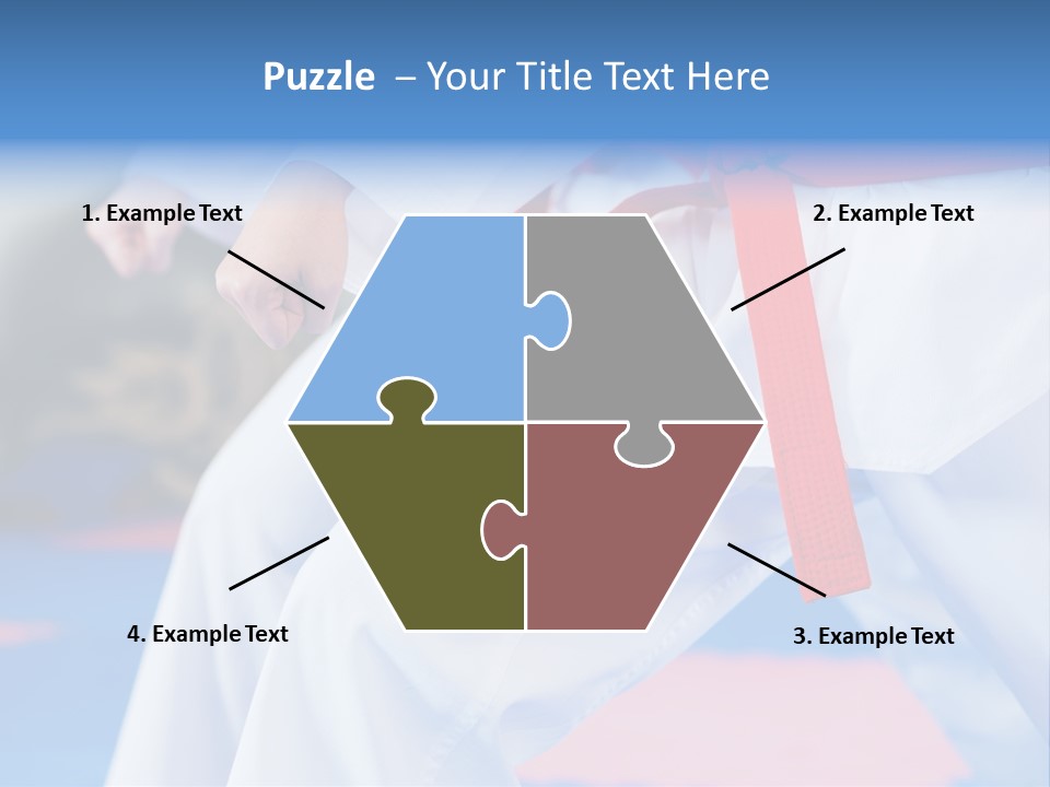 A Person In A Karate Stance With A Red Belt PowerPoint Template