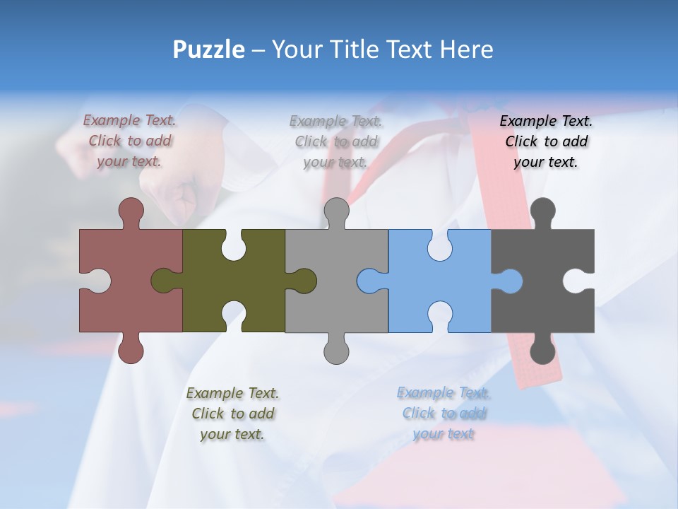 A Person In A Karate Stance With A Red Belt PowerPoint Template