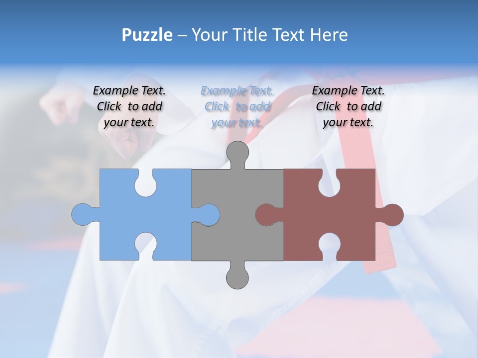 A Person In A Karate Stance With A Red Belt PowerPoint Template