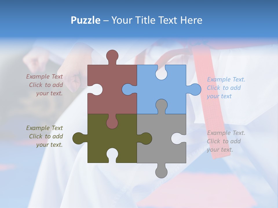 A Person In A Karate Stance With A Red Belt PowerPoint Template