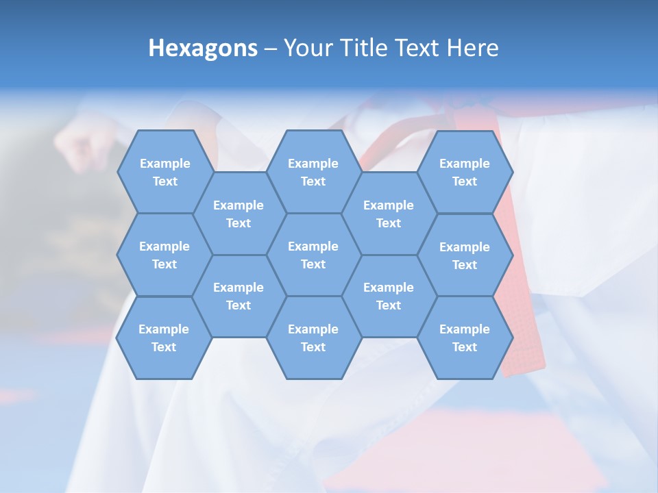 A Person In A Karate Stance With A Red Belt PowerPoint Template