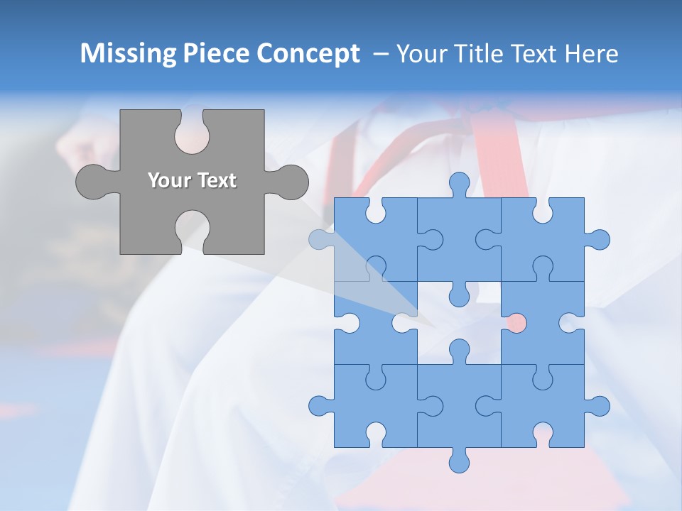 A Person In A Karate Stance With A Red Belt PowerPoint Template