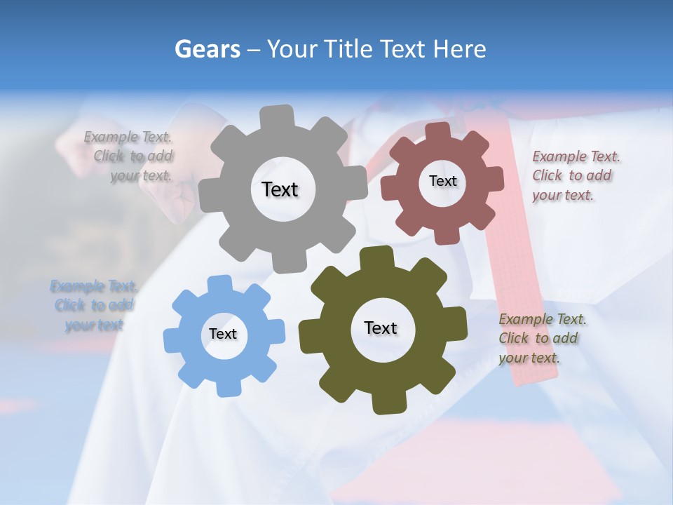 A Person In A Karate Stance With A Red Belt PowerPoint Template