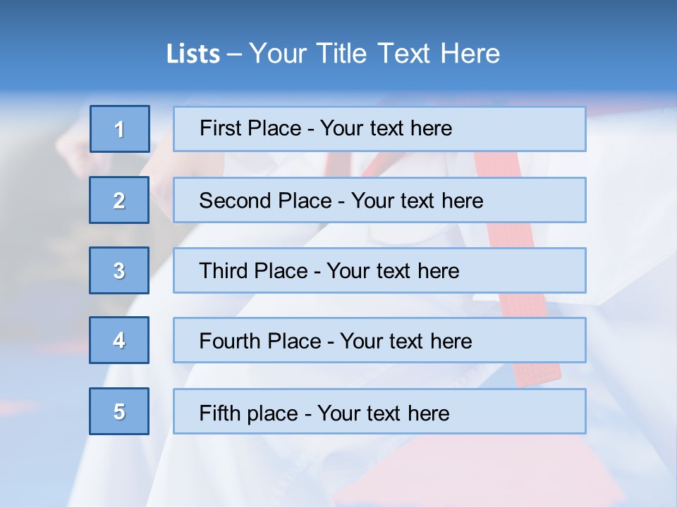 A Person In A Karate Stance With A Red Belt PowerPoint Template